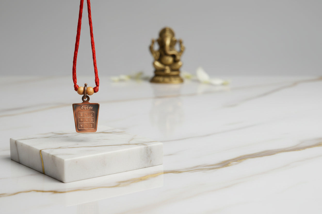 Surya Yantra Copper Locket-With Thread