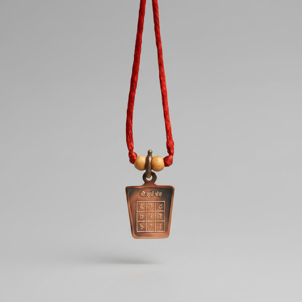 Surya Yantra Copper Locket-With Thread