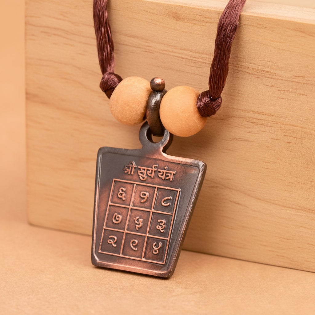 Surya Yantra Copper Locket-With Thread