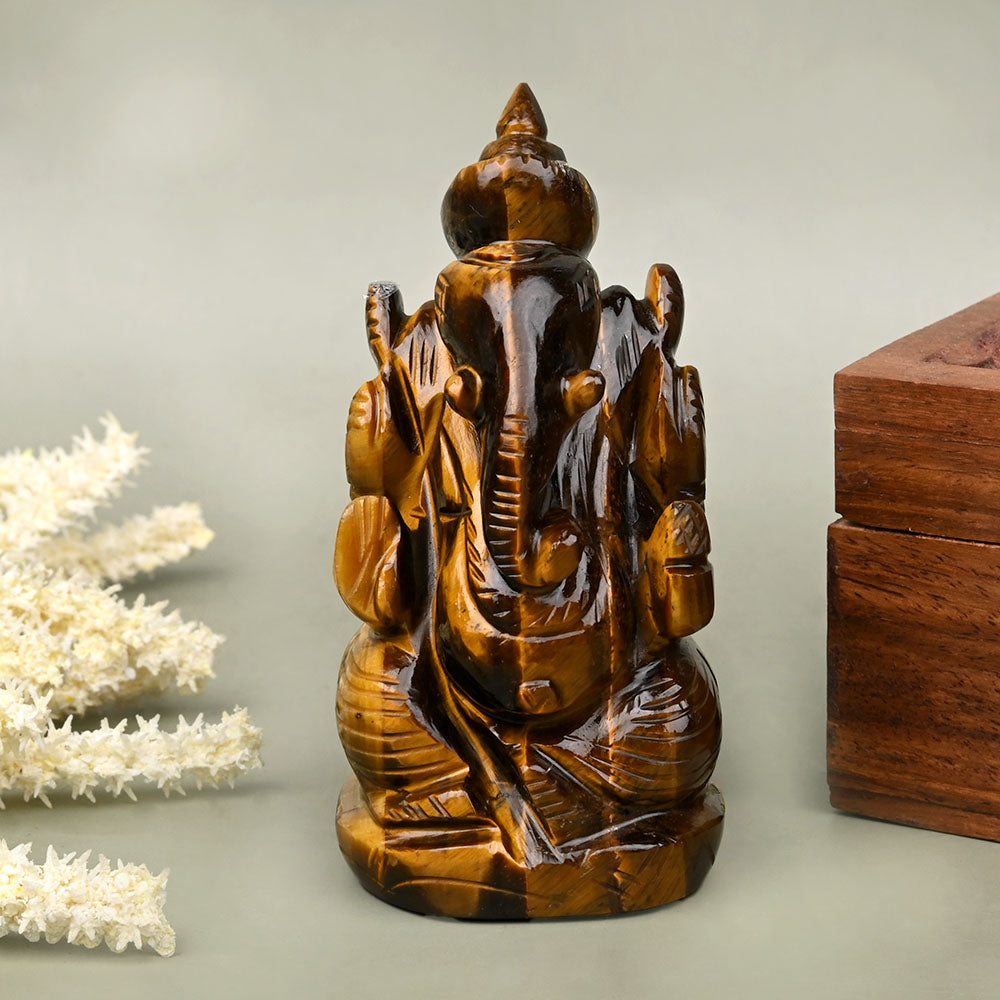Tiger Eye Ganesha - 205 gms