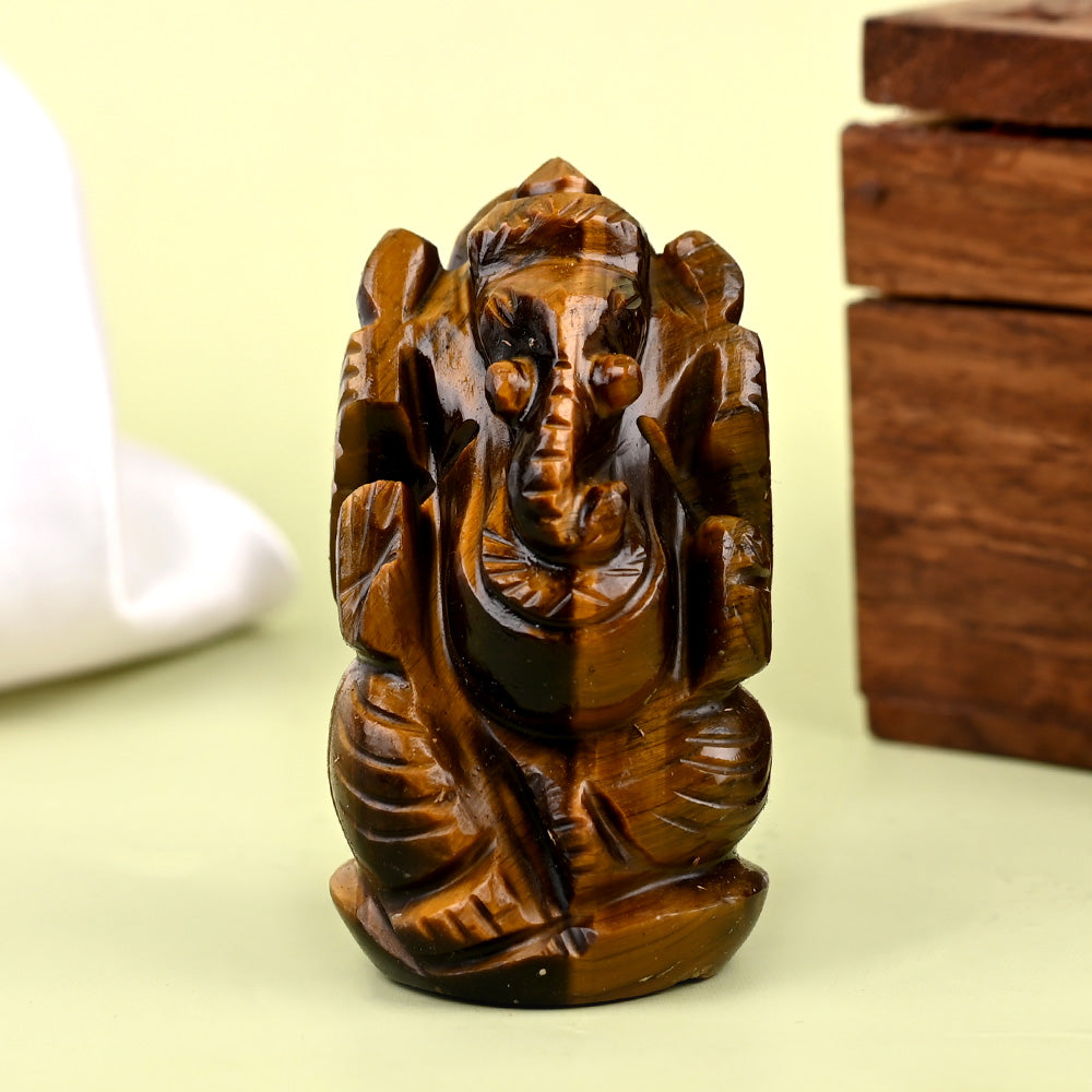 Tiger Eye Ganesh Idol - 69 gms