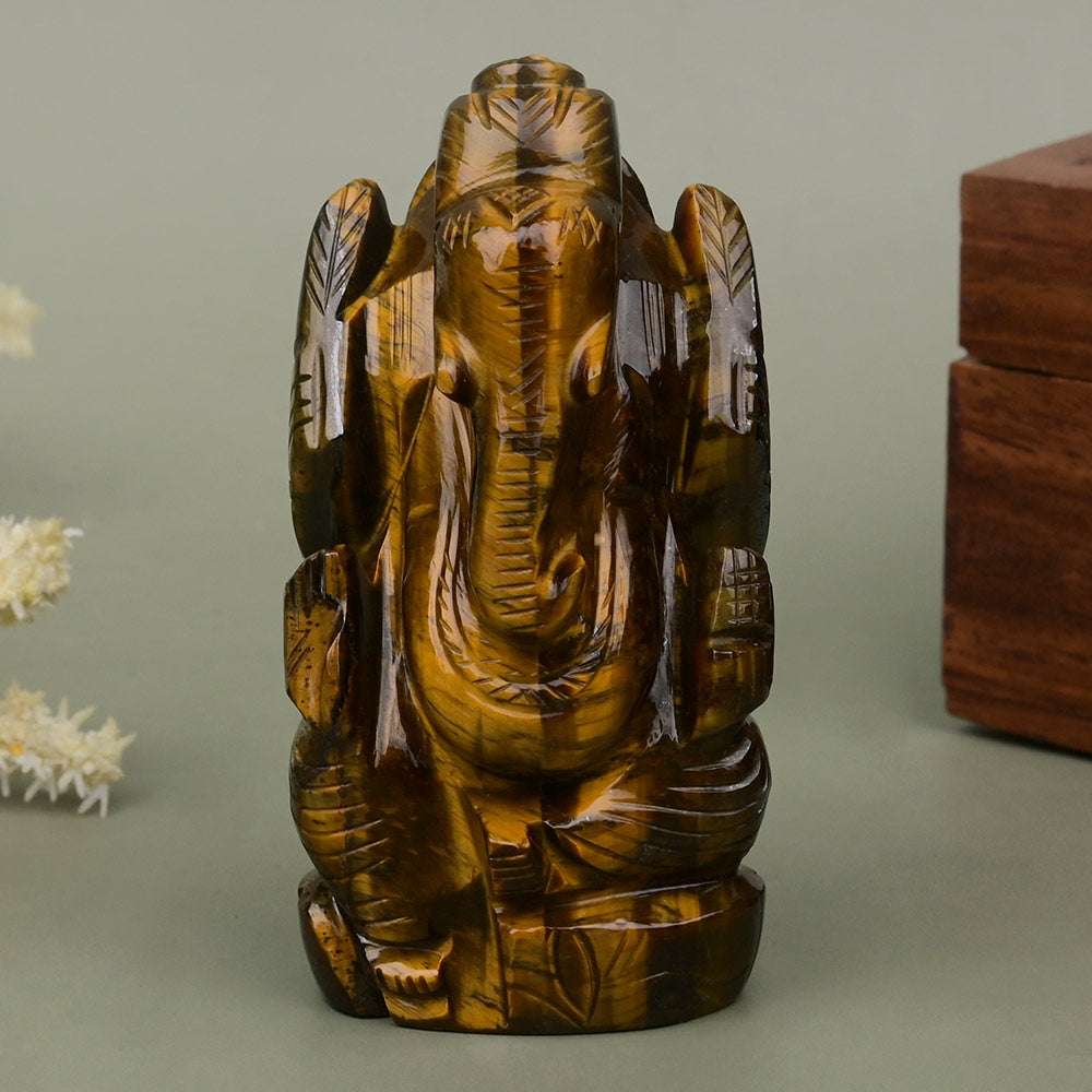 Tiger Eye Ganesh Idol - 120 gms