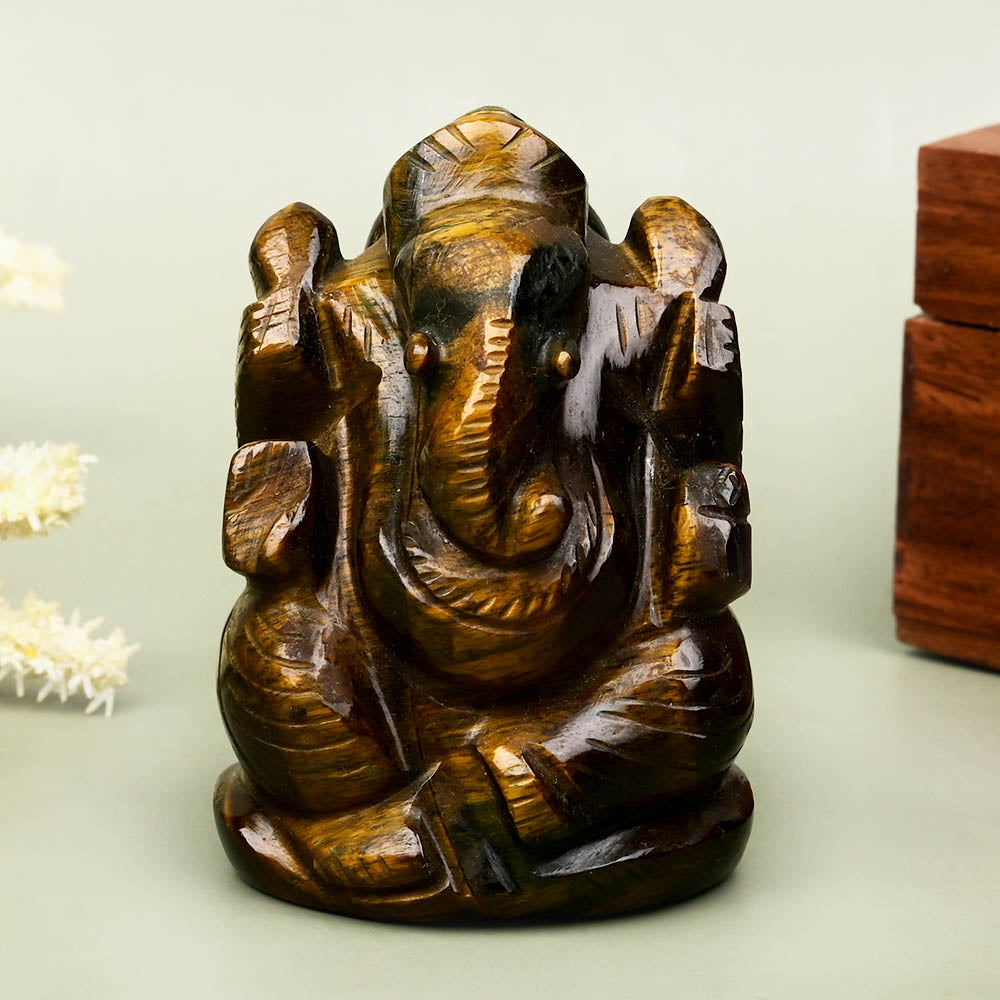 Tiger Eye Ganesh Idol - 170 gms