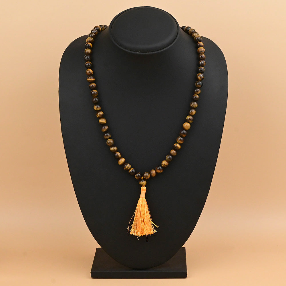 Tiger Eye Round Beads Mala Without Knots-6 mm