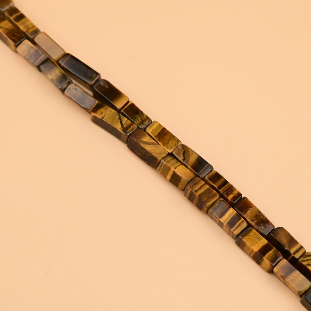 Tiger Eye Rectangular Beads Necklace