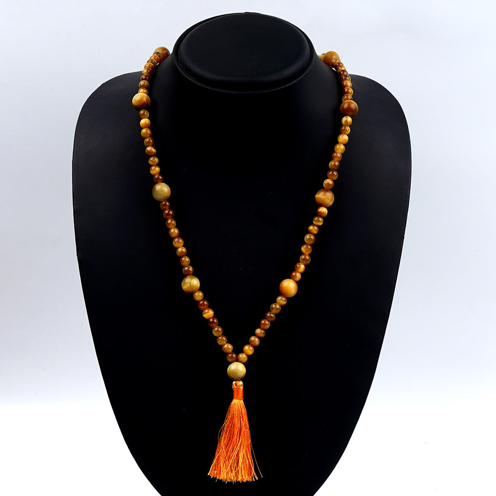 Brown Cat's Eye Designer Mala