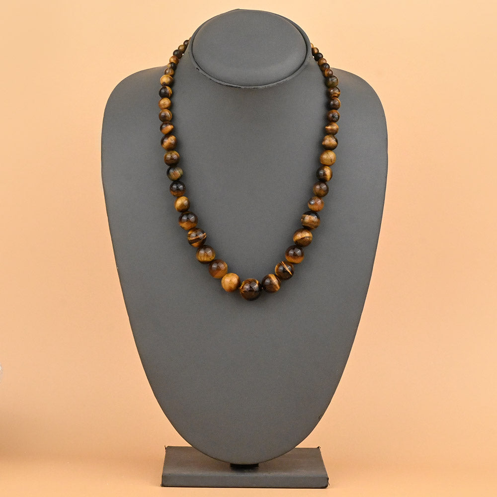 Tiger Eye Round Beads Necklace