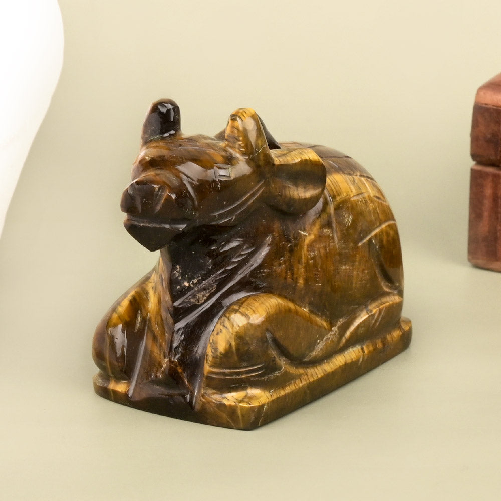Nandi In Tiger Eye - 150 gms