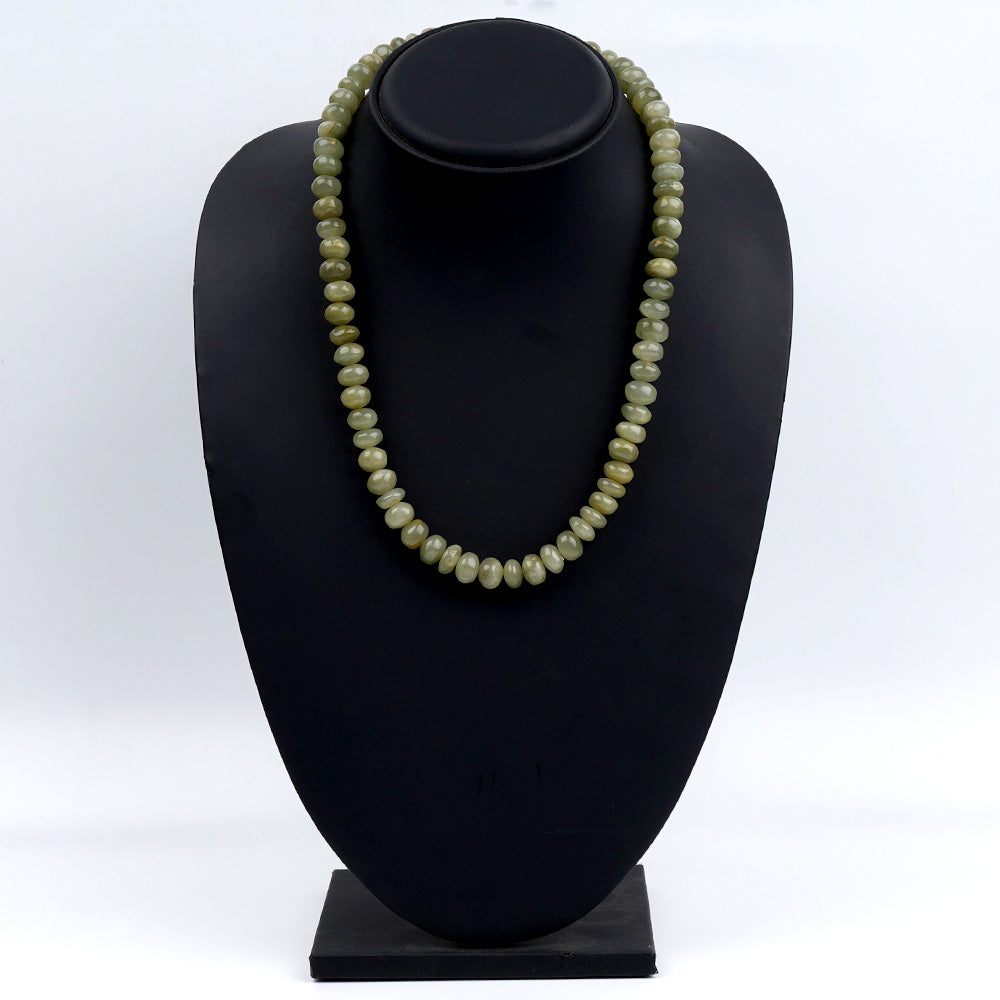 Green Cat's Eye Button Shape Necklace-10 mm