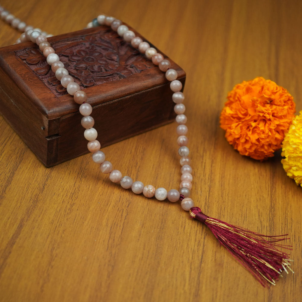 Natural Sunstone Mala-10 mm