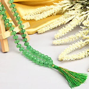 Green Aventurine Elliptical Beads Mala