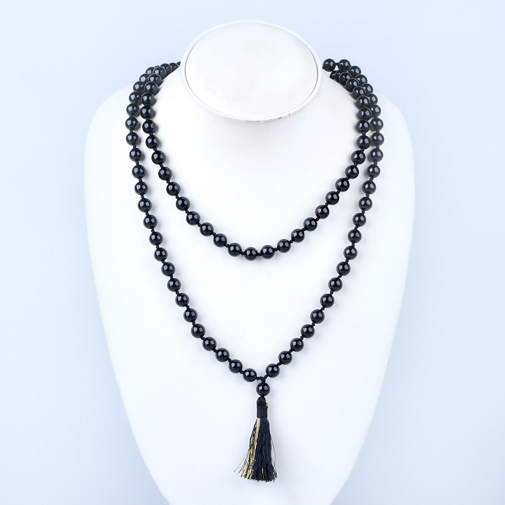Natural Black Tourmaline Mala-6 mm