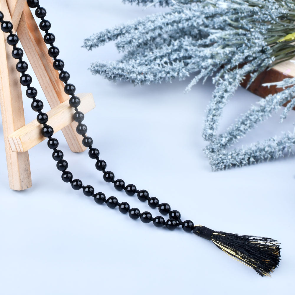 Natural Black Tourmaline Mala-10 mm
