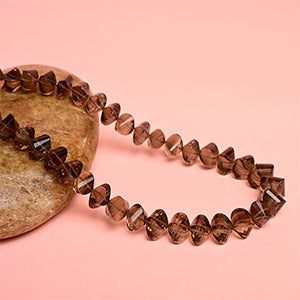 Smoky Quartz Faceted Twisted Rondelle Beads Necklace