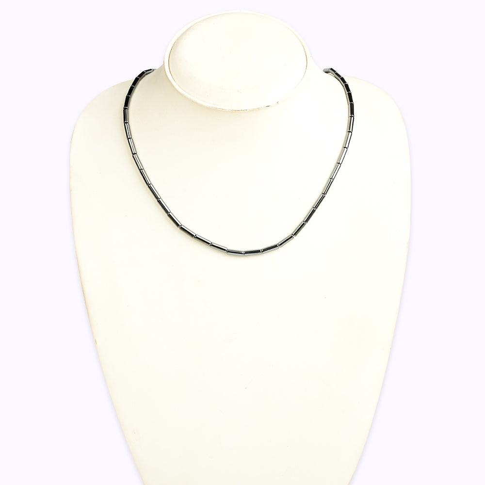 Hematite Pipe Shape Beads Necklace