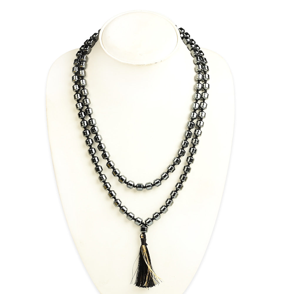 Hematite Cylindrical Beads Mala