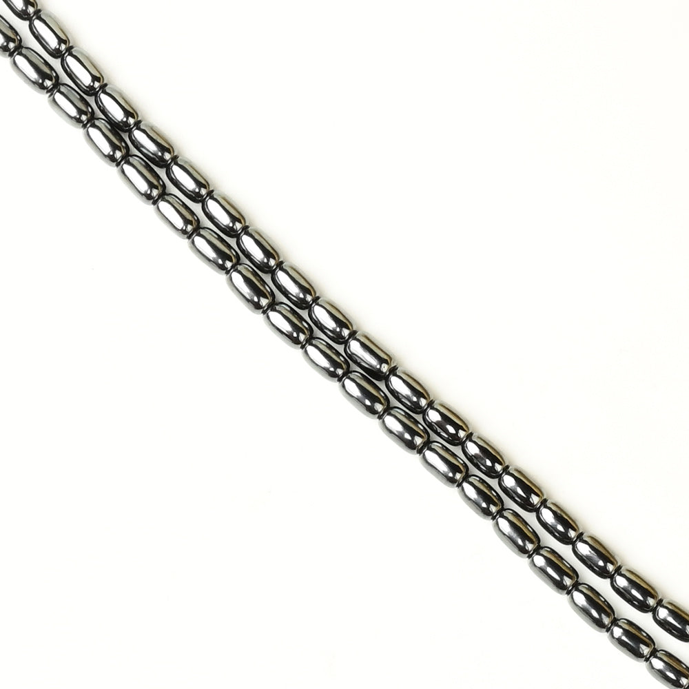 Hematite Drum Shape Beads Necklace