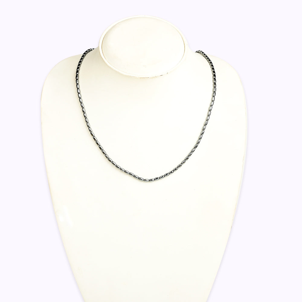 Hematite Drum Shape Beads Necklace