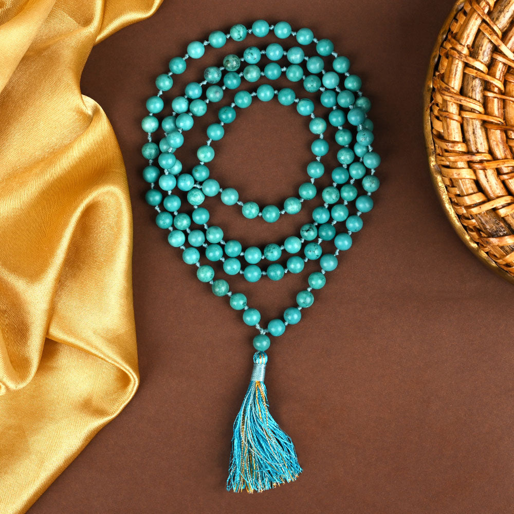 Natural Turquoise Firoza Mala-8 mm