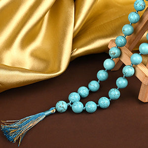 Natural Turquoise Firoza Mala-10 mm