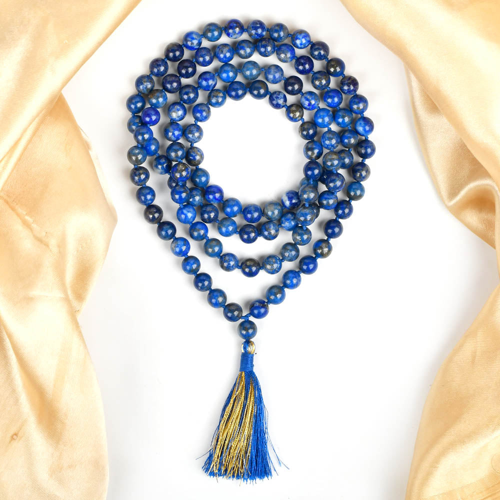 Natural Lapis Lazuli Mala-8 mm