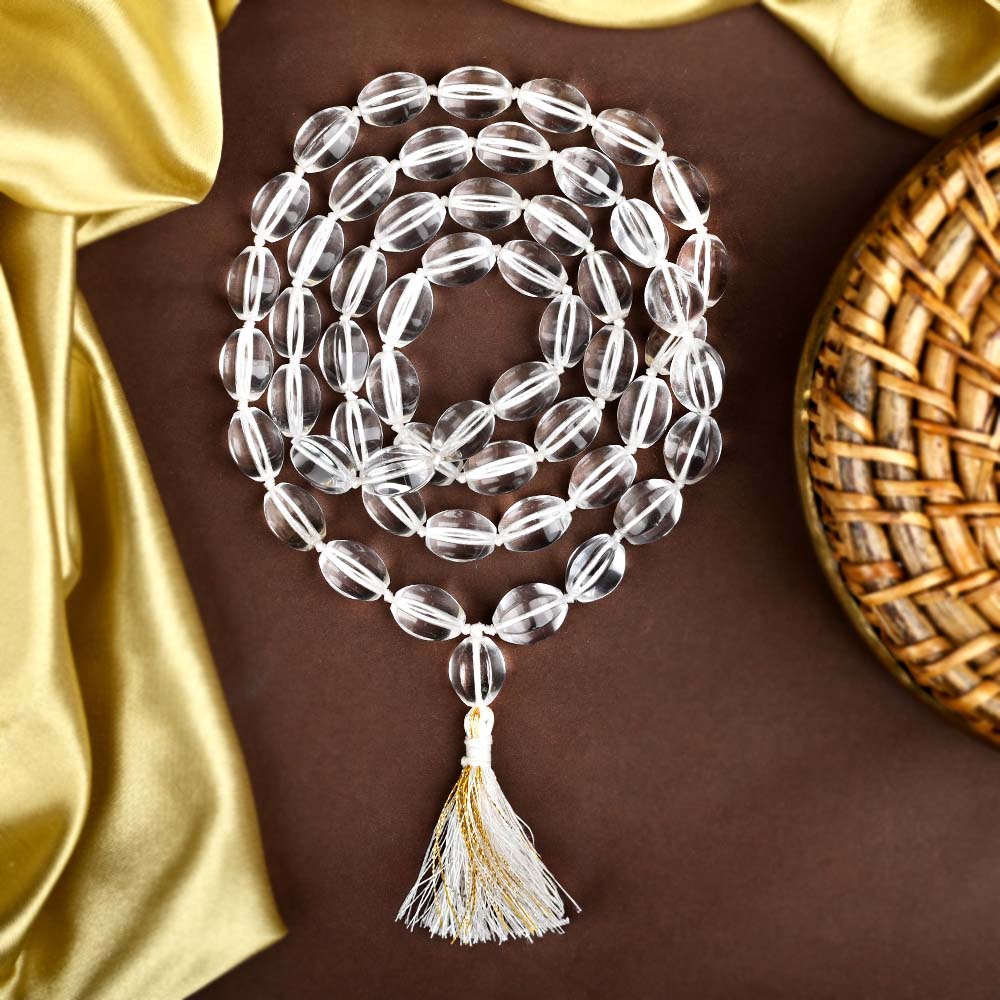 Sphatik Starfruit Shape Beads Mala
