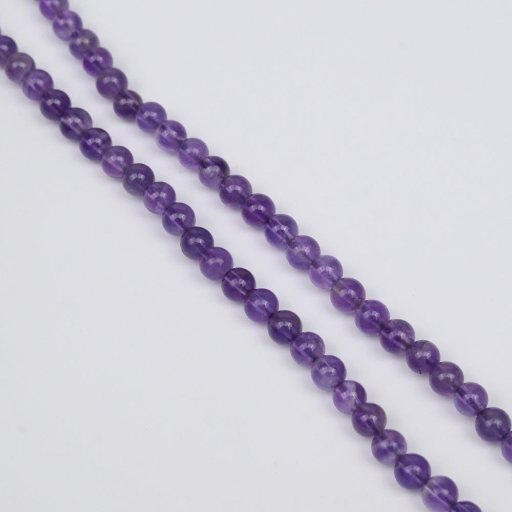 Amethyst Round Beads Mala-4 mm