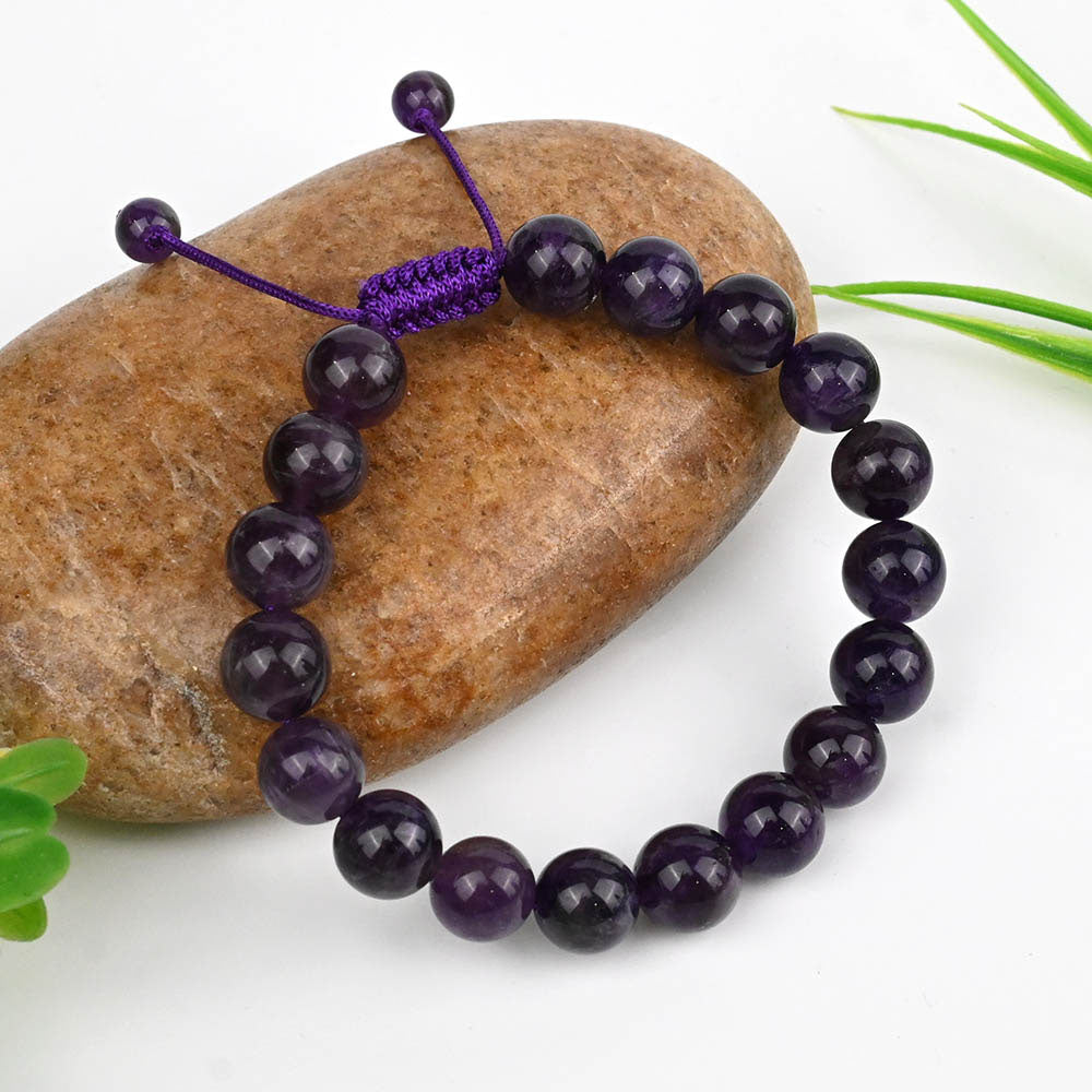 Amethyst Adjustable Thread Bracelet-8 mm