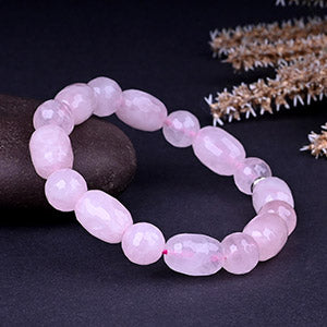 Rose Quartz Crystal Faceted Beads Bracelet