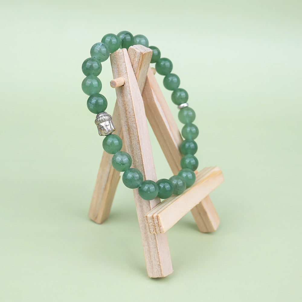 Green Aventurine Buddha Charm Bracelet-10 mm