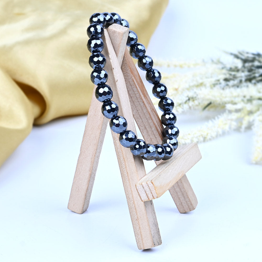 Natural Hematite Faceted Beads Bracelet
