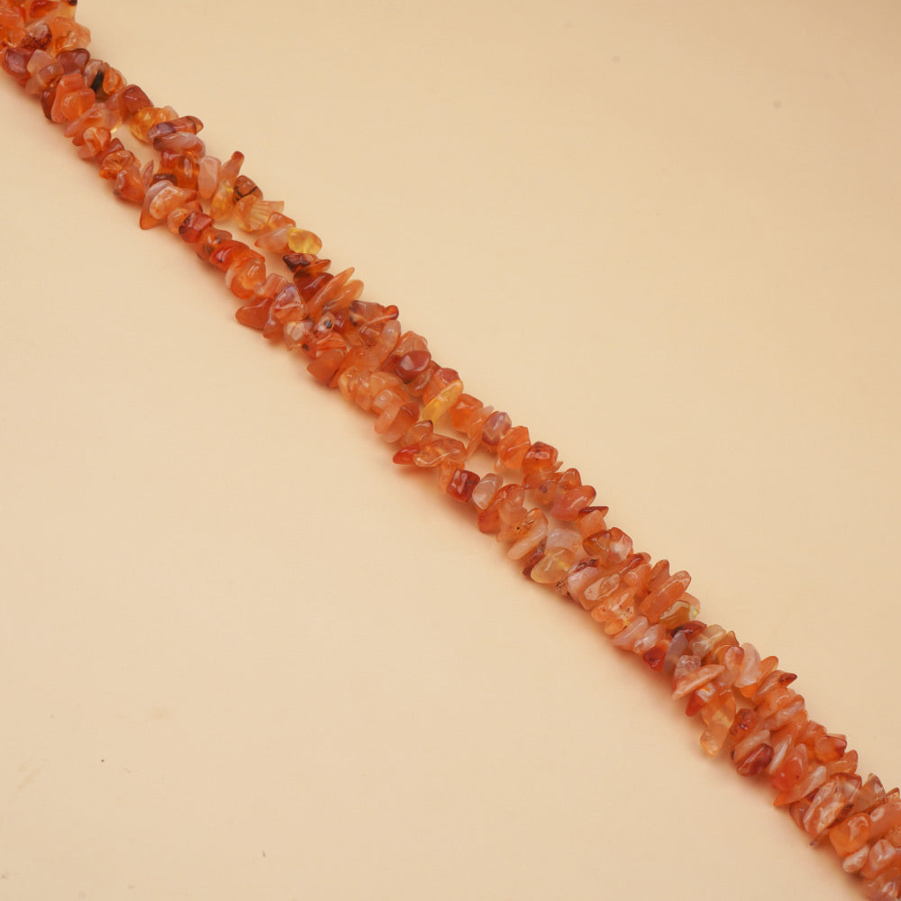 Red Carnelian Uncut Beads Bracelet-Single Layer