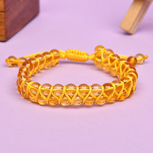 Yellow Citrine Double Layer Adjustable Bracelet