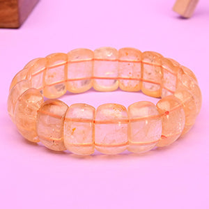 Yellow Citrine Half Spherical Beads Bracelet