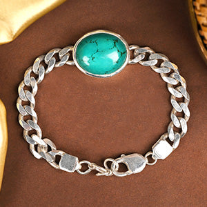Salman Khan Turquoise Firoza Cuban Chain Bracelet