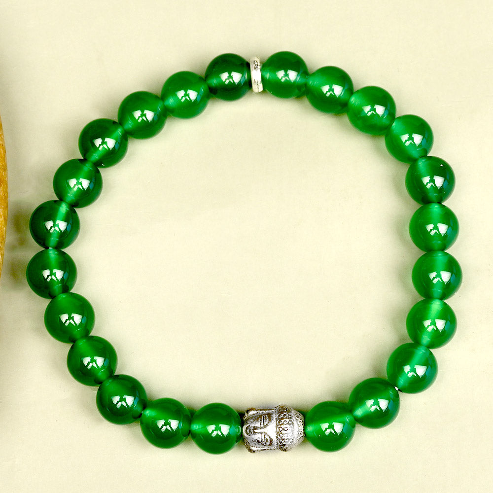 Green Onyx Buddha Charm Bracelet