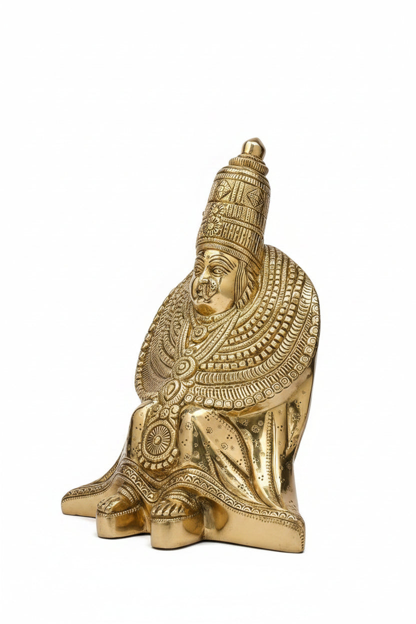 Tulja Bhavani Brass Idol 11 Inch Premium Handcrafted Deity Statue - ManiMonk