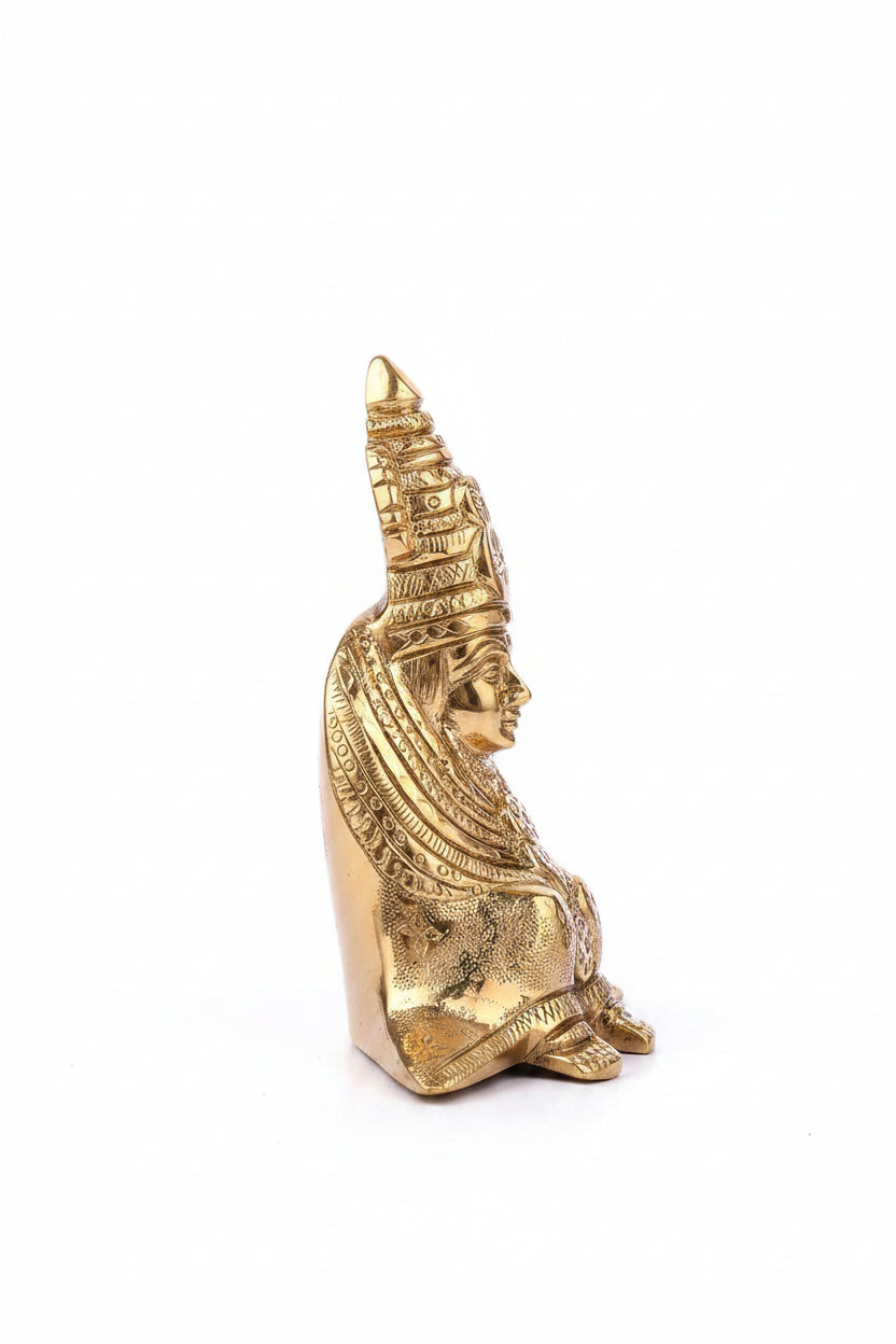 Tulja Bhavani Brass Idol Shivaji Maharaj 4.4 Inch Handcrafted Murti - ManiMonk