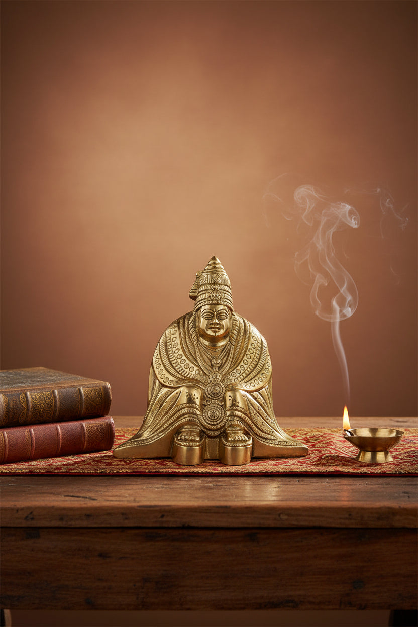 Tulja Bhavani Brass Murti 7 Inch Handcrafted Idol for Home Temple