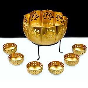 Decorative Lotus Urli Bowls (Set of 7)