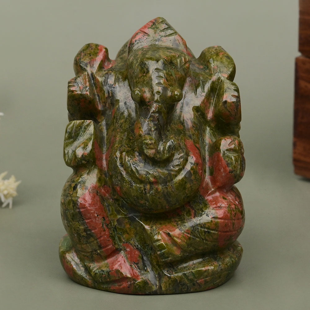 Unakite Ganesh Idol - 135 gms