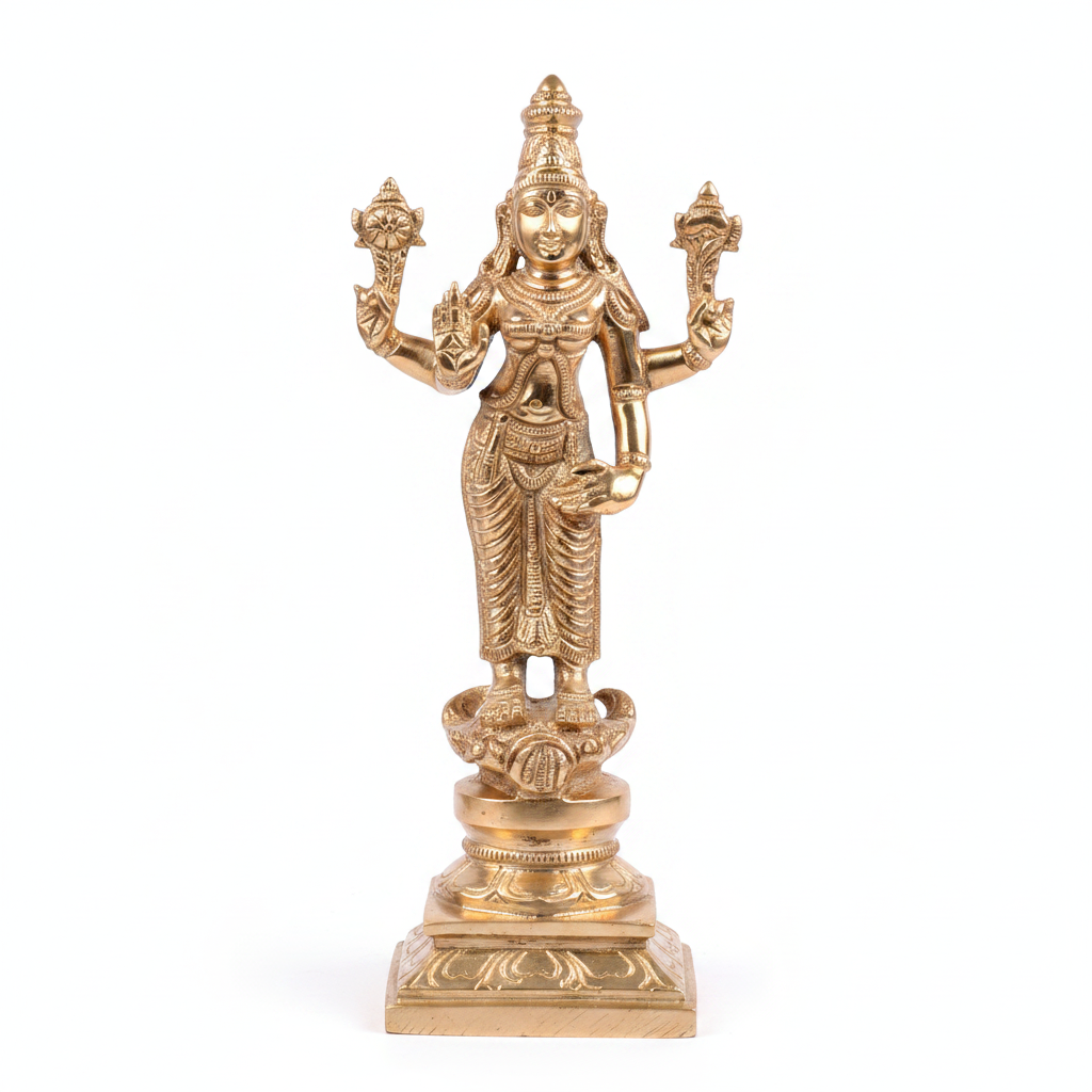 Vana Durga Devi Brass Statue 6 Inch Pure Brass Idol for Home Temple Pooja
