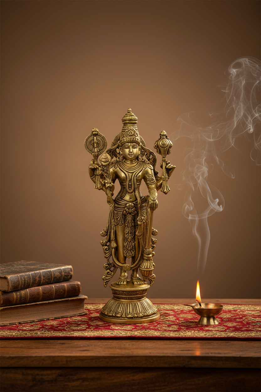 Vishnu Brass Idol – South Indian Temple Art - ManiMonk