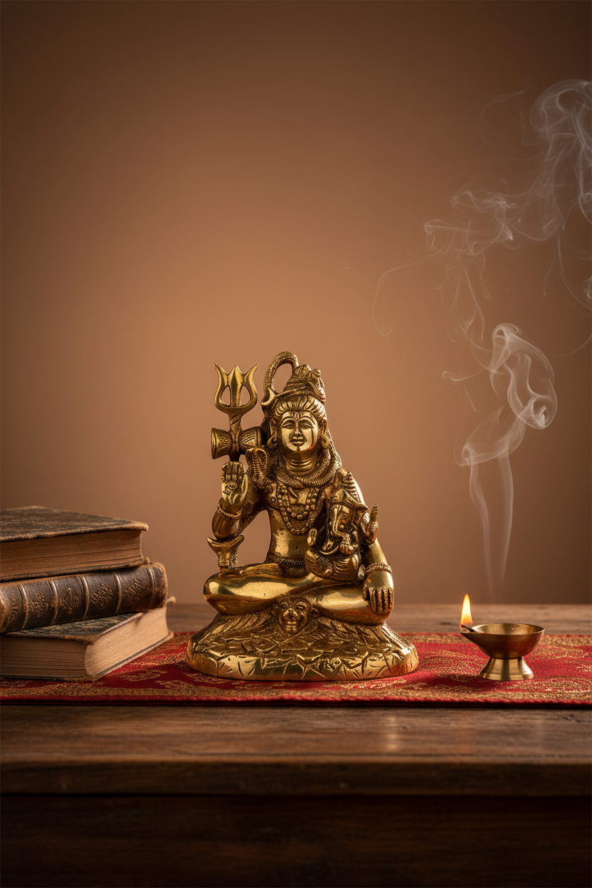 Vyaghranatheshwara Shiva Brass Idol | Sacred Handcrafted Murti | 2.1 kg - ManiMonk