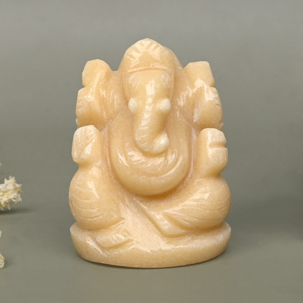 Yellow Jade Ganesh Idol - 115 gms