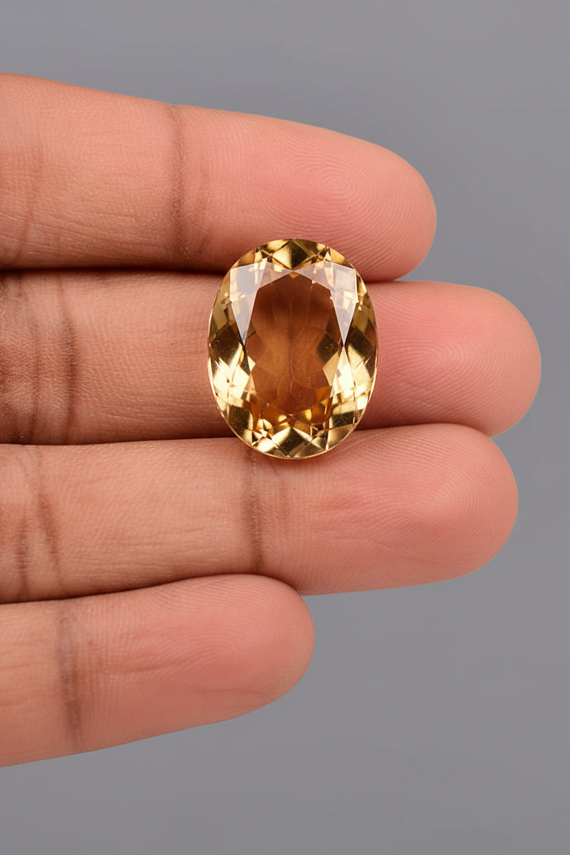 Yellow Citrine Gemstone | 4 Carats | Natural & Certified