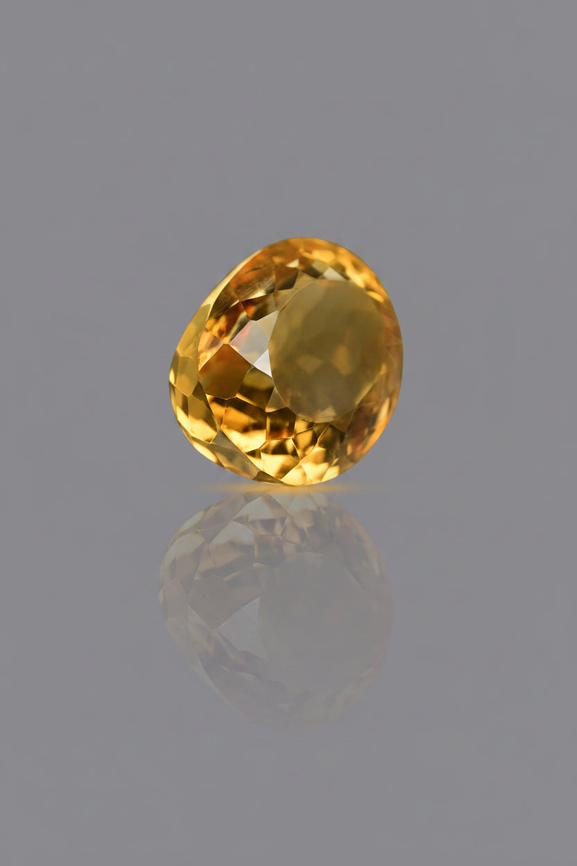 Yellow Citrine Gemstone | 6 Carats | Natural & Certified