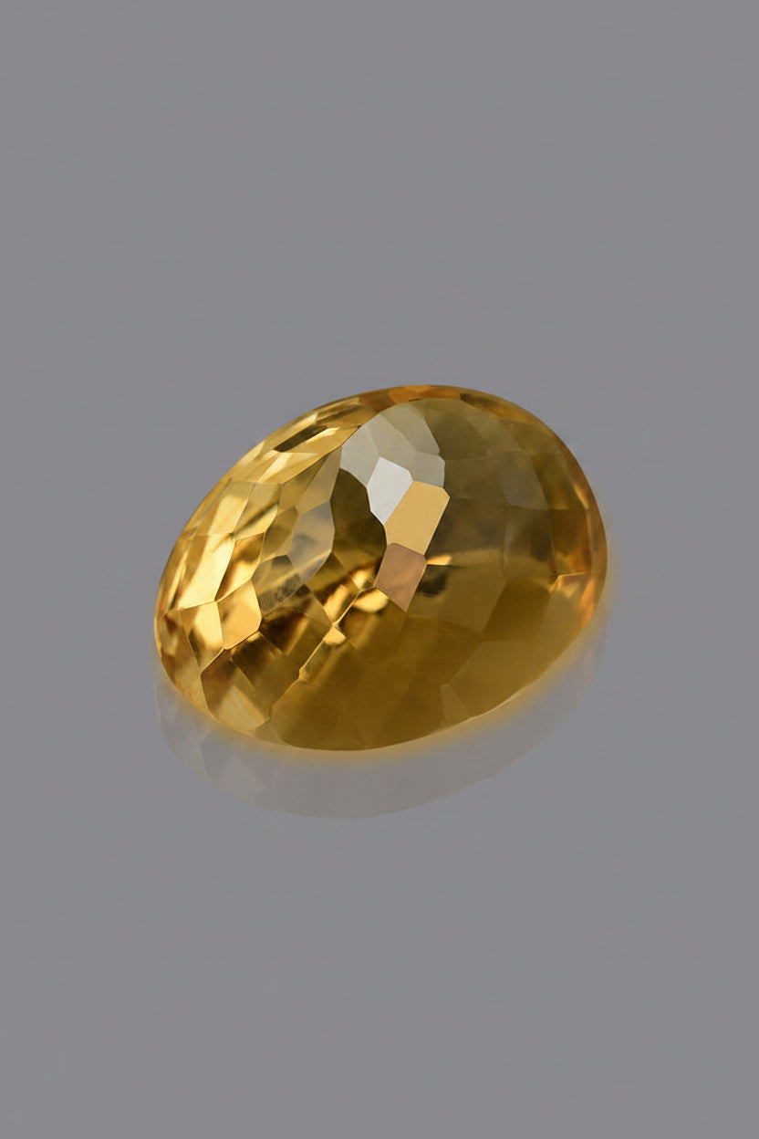 Yellow Citrine Gemstone | 6 Carats | Natural & Certified