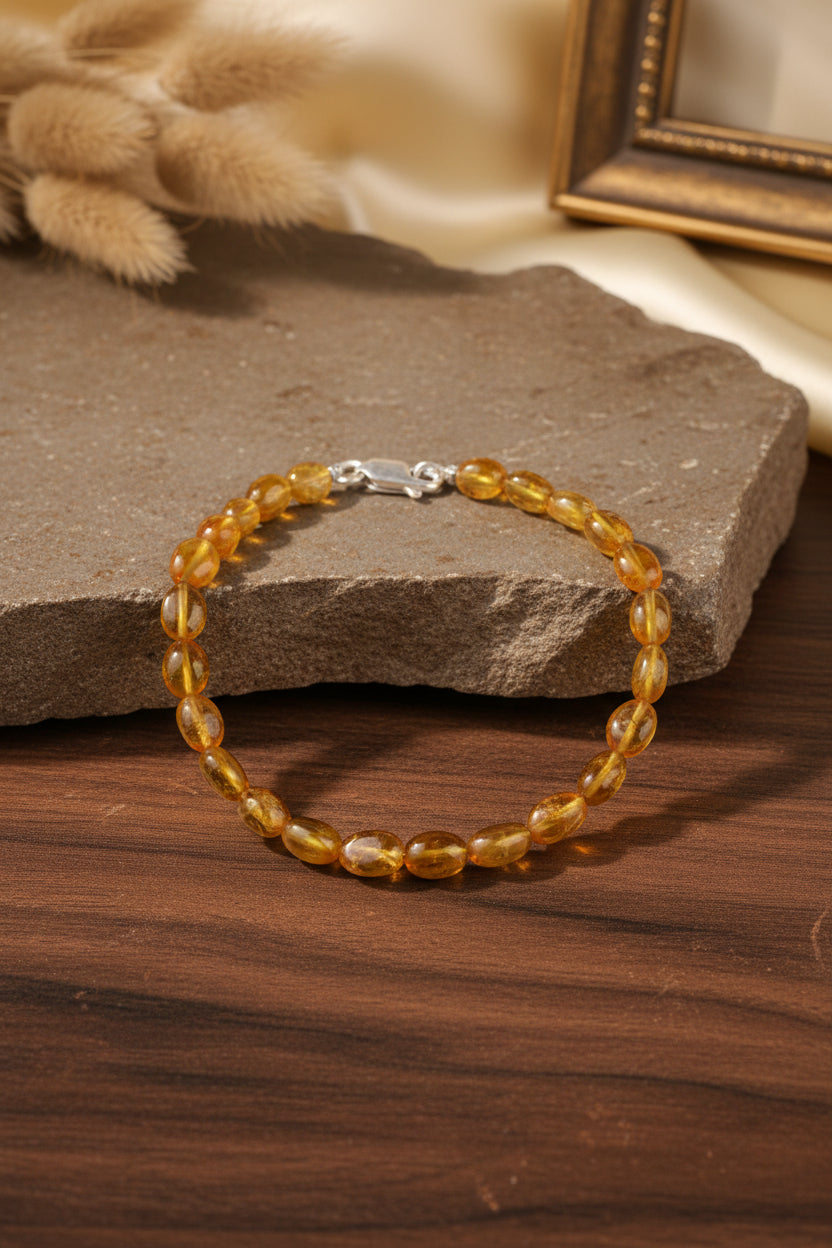 Mani Monk Yellow Sapphire Oval Bracelet
