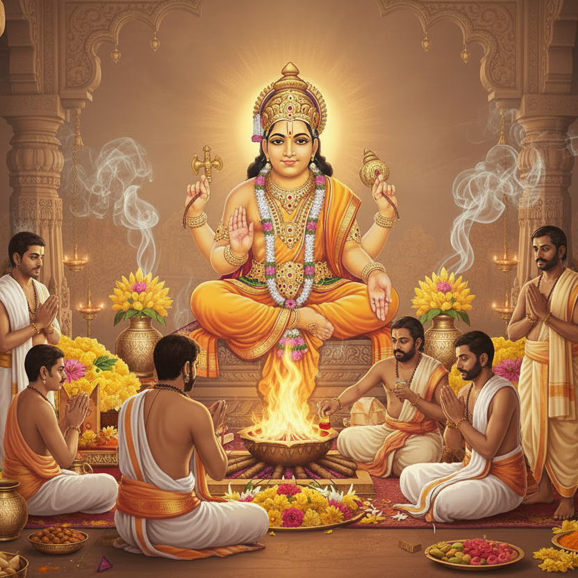 add 5 pandits doing pooja